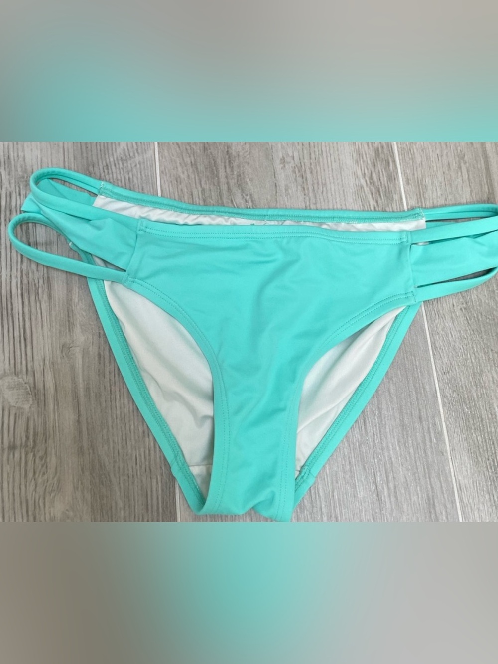 PINK Victoria’s Secret Seafoam Mint Strappy Side Bikini Bottom Medium Swim